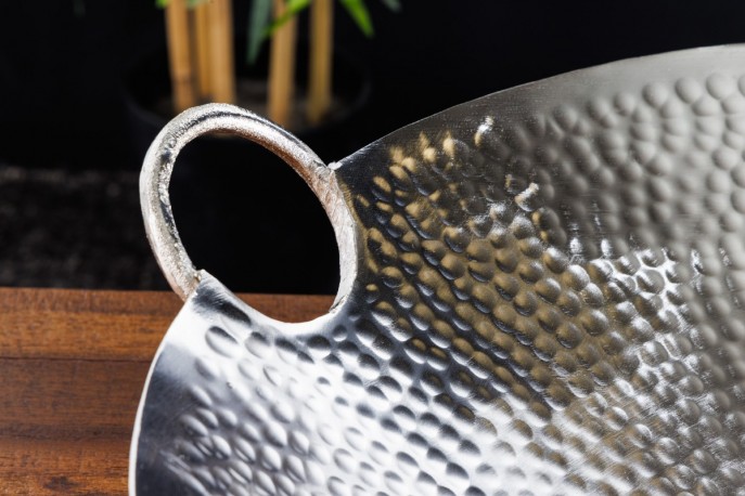 THERESE - 55 cm skål silverhamrad