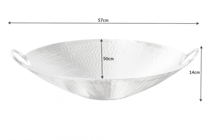 THERESE - 55 cm skål silverhamrad