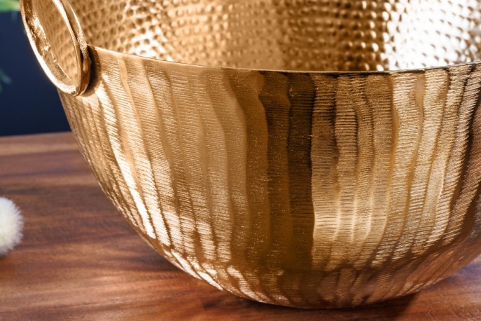 THERESE - 40 cm skål guldhamrad