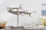 SHARK - 70 cm haj-skulptur i silverfärg
