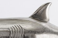 SHARK - 70 cm haj-skulptur i silverfärg