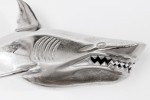 SHARK - set om 2 st. 70 cm haj-dekoration i silverfärg