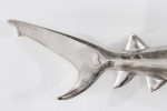 SHARK - set om 2 st. 70 cm haj-dekoration i silverfärg