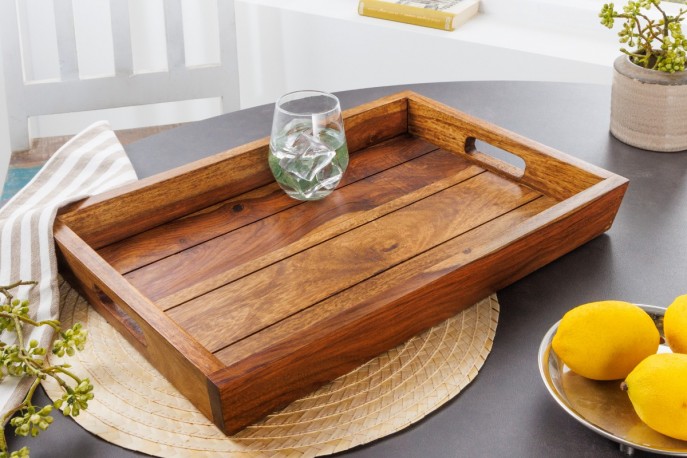 AIDAN - 44 cm bricka i sheesham-trä