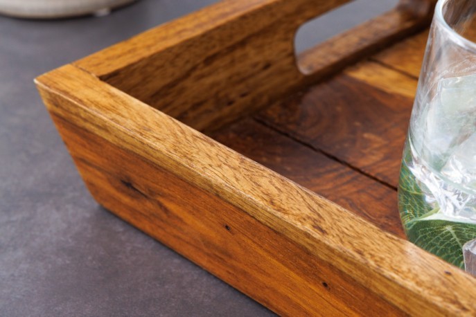 AIDAN - 44 cm bricka i sheesham-trä