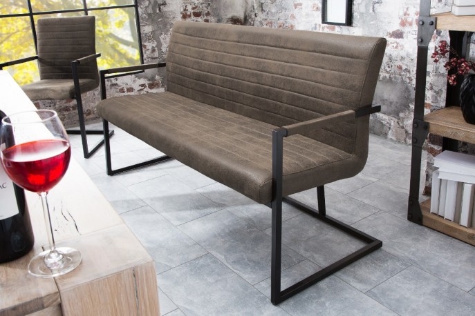 LAURA - 160 cm bänk i vintage taupe