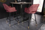 RIRI - barstol i quiltad röd sammet