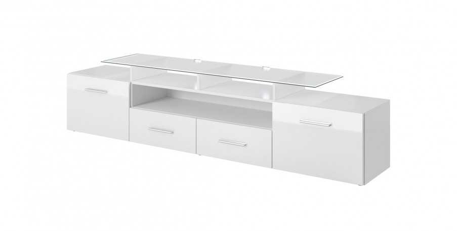 Mediabänk - HESTON, modern tv-bänk med LED-belysning