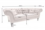 MONTMARTRE - Lyxig sammetssoffa greige 230 cm