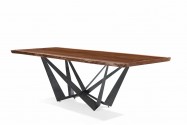 VERNEER - 220 cm exklusiv matbord i valnöt, ett helt stycke