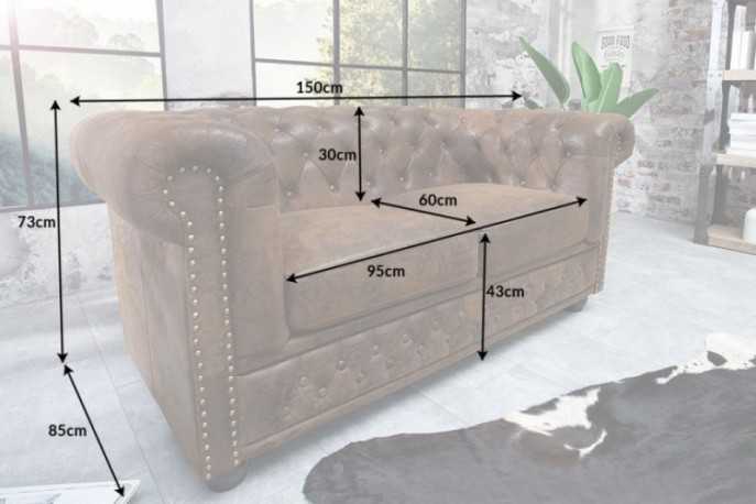 CHESTERFIELD - BRUN TVÅSITSSOFFA