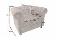 CHESTERFIELD - 110cm brun fåtölj i retrostil