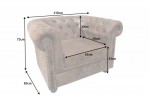 CHESTERFIELD - 110cm brun fåtölj i retrostil