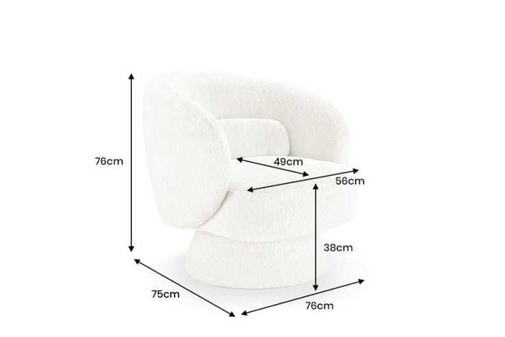 Armchair BOSSA NOVA 360° rotatable bouclé white