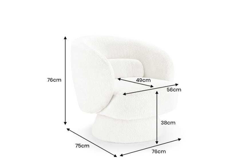 Armchair BOSSA NOVA 360° rotatable bouclé white