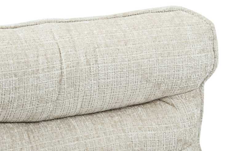 Armchair CLOUD 360° rotatable textured fabric champagne beige w/ black