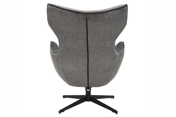 Armchair VOGUE 360° rotatable velvet grey w/ black metal frame