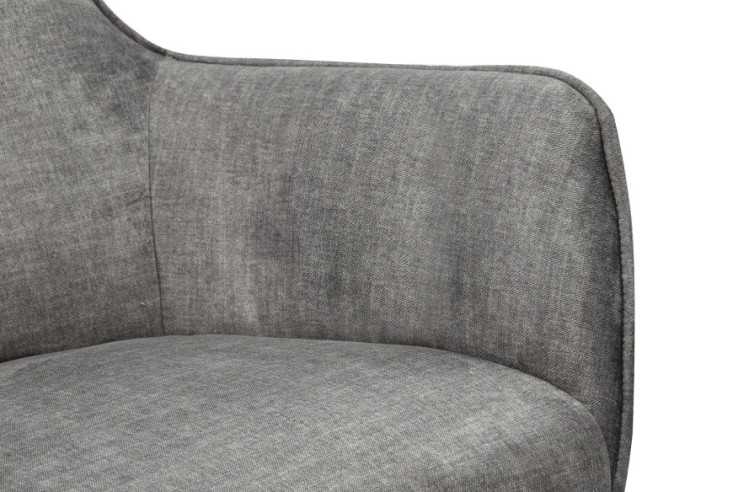 Armchair VOGUE 360° rotatable velvet grey w/ black metal frame