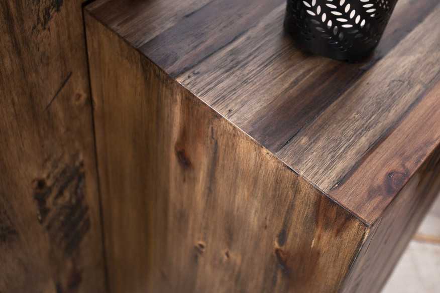 Säule Columna 75cm vintage braun Akazie