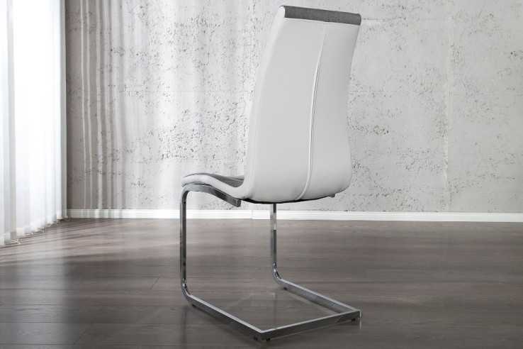 Freischwinger London II grau weiss mit Step.