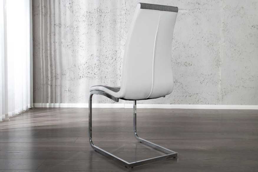 Freischwinger London II grau weiss mit Step.
