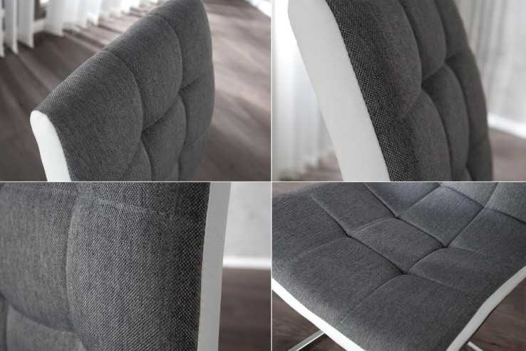 Freischwinger London II grau weiss mit Step.