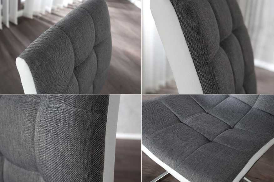 Freischwinger London II grau weiss mit Step.