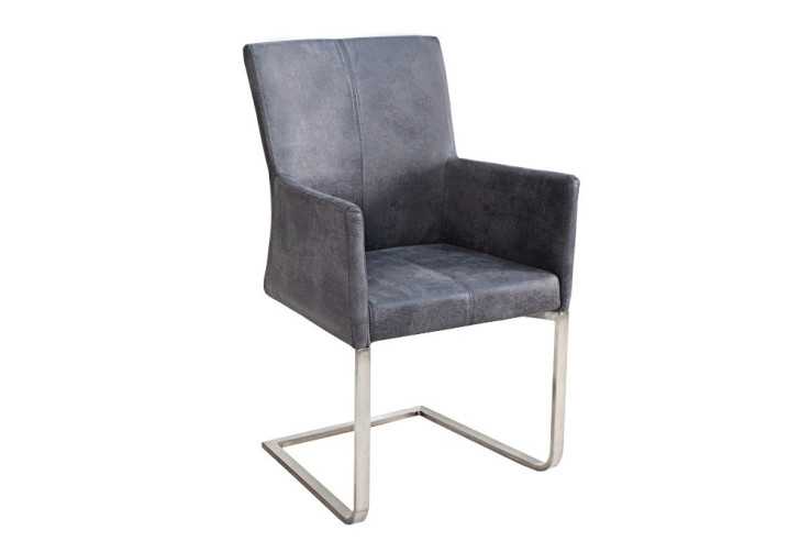 EMERSON - VINTAGEGRÅ MATSTOL M. ARMSTÖD