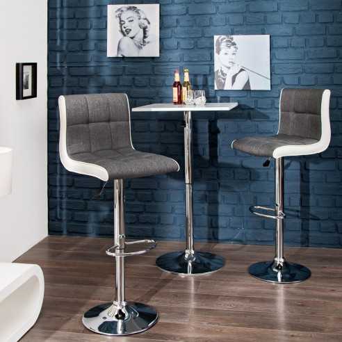Barhocker Modena 90-115cm grau weiss