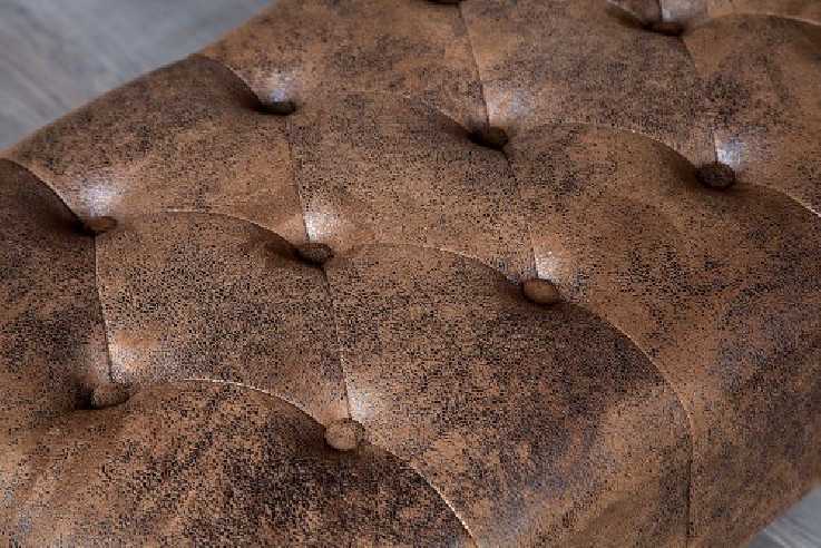 Fußhocker Chesterfield braun Antik Look
