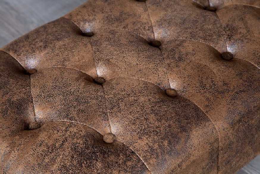 Fußhocker Chesterfield braun Antik Look