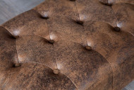 Fußhocker Chesterfield braun Antik Look