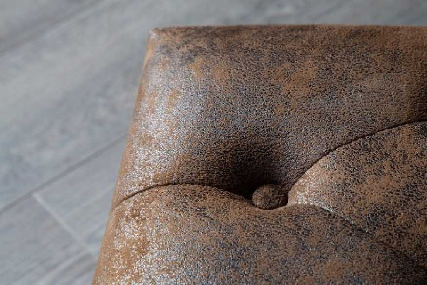 Fußhocker Chesterfield braun Antik Look