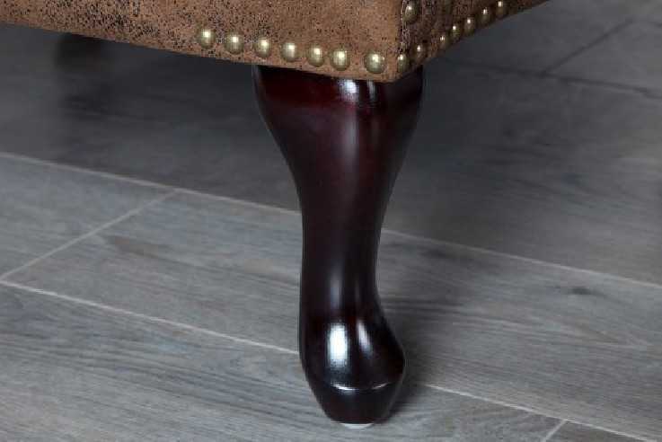 Fußhocker Chesterfield braun Antik Look