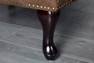 Fußhocker Chesterfield braun Antik Look