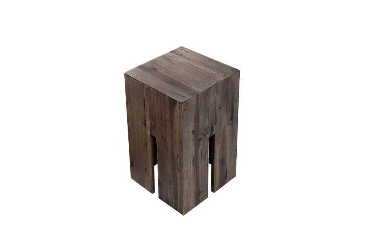 Hocker Castle 45cm Akazie Vintage