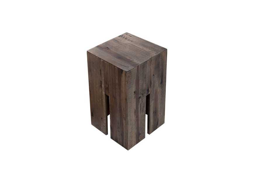 Hocker Castle 45cm Akazie Vintage