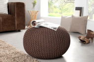 Pouf Leeds 50cm dark coffee Strick