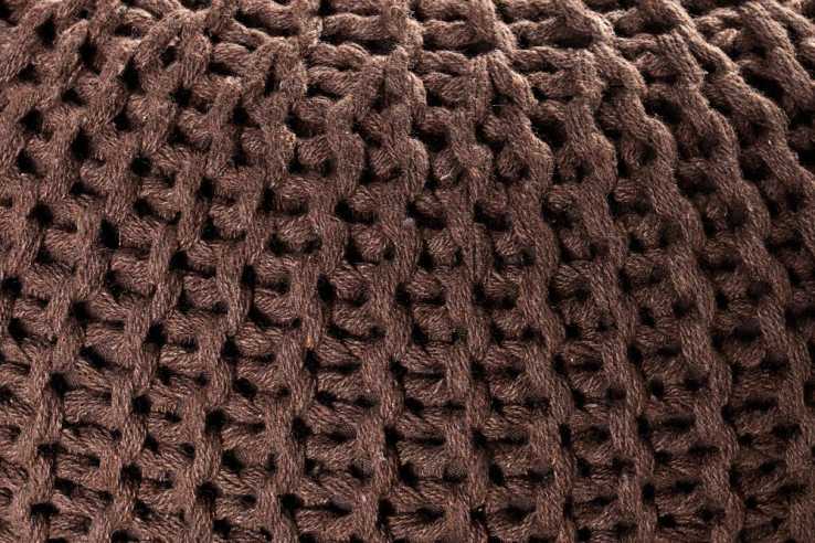 Pouf Leeds 50cm dark coffee Strick