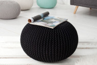 Pouf Leeds 50cm schwarz aus Strick