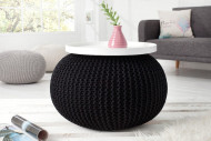 Pouf Leeds 50cm schwarz aus Strick