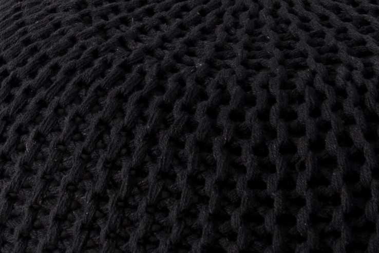 Pouf Leeds 50cm schwarz aus Strick