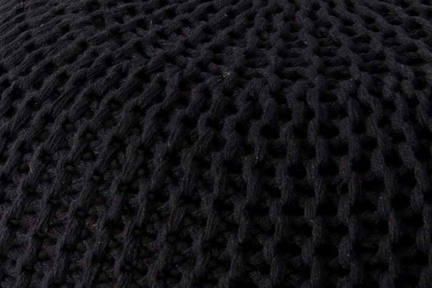 Pouf Leeds 50cm schwarz aus Strick