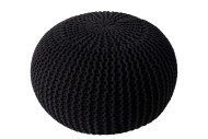 Pouf Leeds 50cm schwarz aus Strick