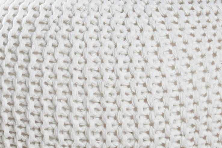Pouf Leeds 50cm weiss aus Strick