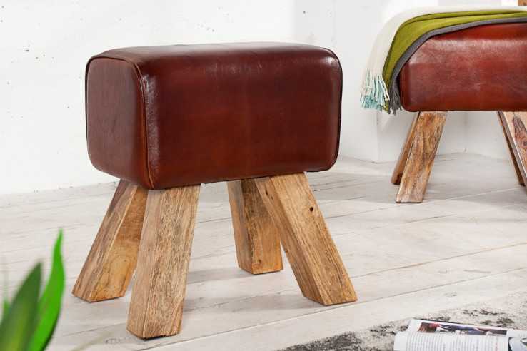 Sitzhocker Bock II - Echt Leder