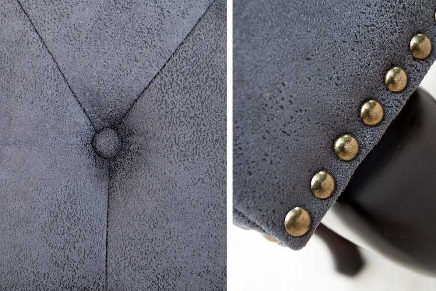 Fußhocker Chesterfield grau Antik Look