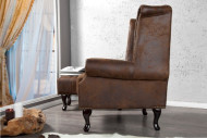 Ohrensessel Chesterfield braun Antik Look