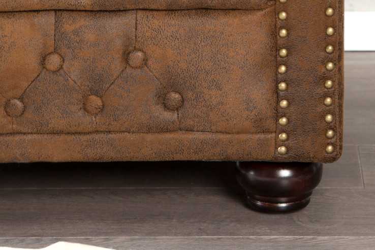 CHESTERFIELD - 110cm brun fåtölj i retrostil