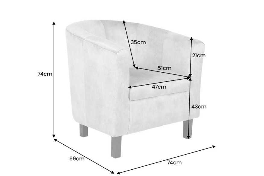 LUNA - 74CM FÅTÖLJ